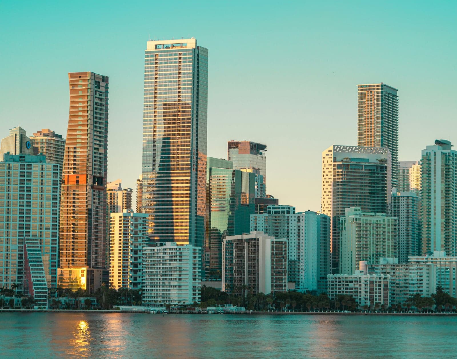 Skyline de Brickell, Miami al atardecer